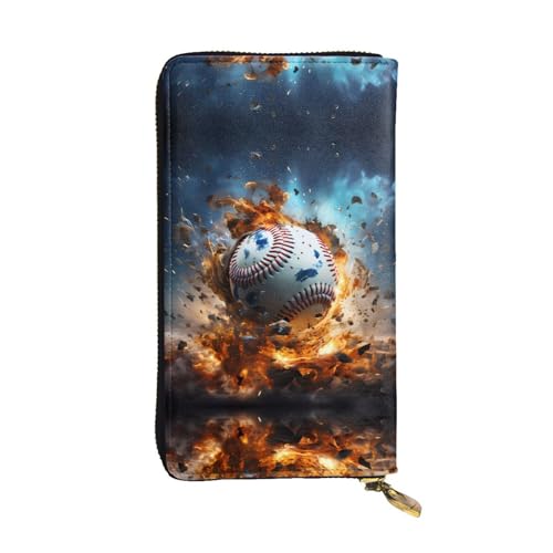 Hot Baseball gemusterte lange Geldbörse aus Leder (19,1 x 10,4 cm) | extra großes Multifunktionsfach | tolles Geschenk von WZYCWB