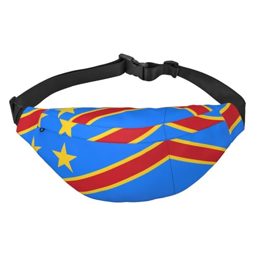 Hüfttasche mit Flagge des Kongo, geeignet für Sport, Laufen, Radfahren, Reisen, Angeln, Jungen, große Crossbody-Hüfttasche von WZYCWB