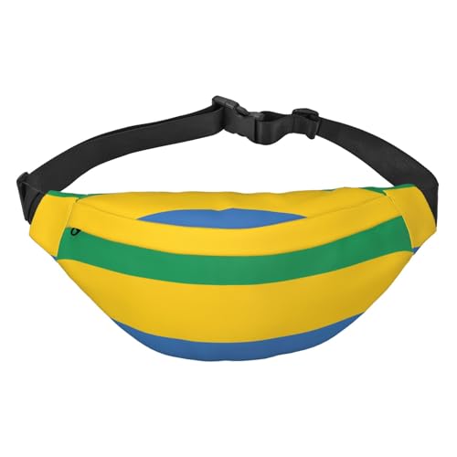 Hüfttasche mit gabunischer Flagge, geeignet für Sport, Laufen, Radfahren, Reisen, Angeln, Jungen, große Crossbody-Hüfttasche Hüfttasche mit gabunischer Flagge, geeignet für Sport, Laufen, Radfahren, Reisen, Angeln, Jungen, große Crossbody-Hüfttasche von WZYCWB
