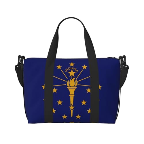 Indiana Staatsflagge Damen Handtaschen Crossbody Reisetasche Casual Handtasche mit Reißverschluss Geeignet für Arbeit Reisen Fitness Reisen Schwarz Einheitsgröße von WZYCWB