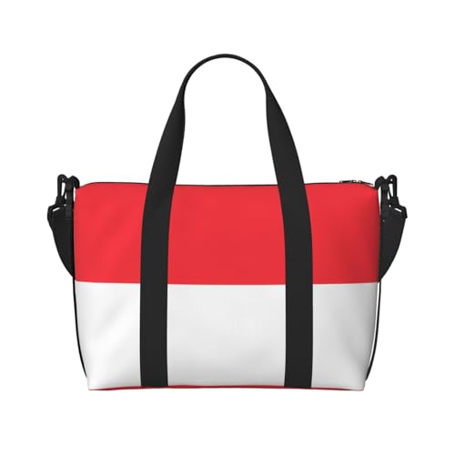 Indonesische Flagge Damen Handtasche Crossbody Reisetasche Casual Handtasche mit Reißverschluss Geeignet für Arbeit Reisen Fitness Reisen Schwarz Einheitsgröße von WZYCWB