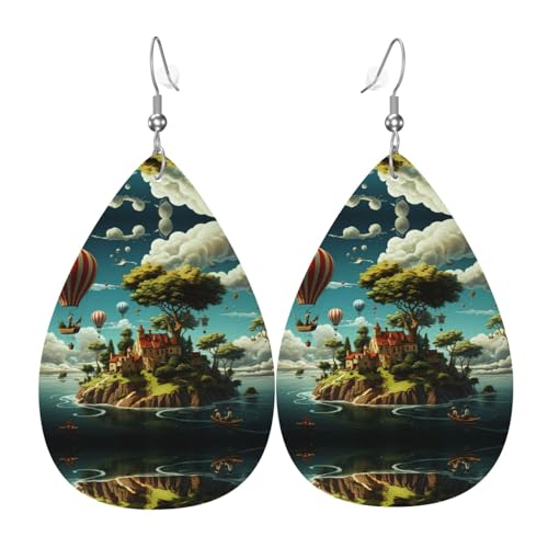 Island House Ballooning Leder-Ohrringe, europäischer und amerikanischer Stil, Ohrringe für junge Frauen, Geburtstagsgeschenke/Valentinstagsgeschenke Island House Ballooning Leder-Ohrringe, europäischer und amerikanischer Stil, Ohrringe für junge Frauen, Geburtstagsgeschenke/Valentinstagsgeschenke von WZYCWB