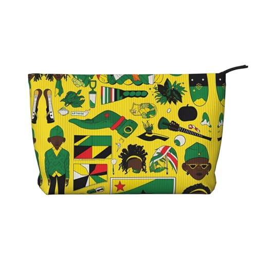 Jamaican Elements Damen-Kosmetiktasche aus Kord, tragbare Geldbörse mit Reißverschluss, geeignet für Reisen und die tägliche Aufbewahrung von Kosmetika Jamaican Elements Damen-Kosmetiktasche aus Kord, tragbare Geldbörse mit Reißverschluss, geeignet für Reisen und die tägliche Aufbewahrung von Kosmetika von WZYCWB