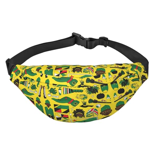 Jamaican Elements Travel Fashion Hüfttasche, geeignet für Sport, Laufen, Radfahren, Reisen, Angeln, Jungen, große Crossbody-Hüfttasche Jamaican Elements Travel Fashion Hüfttasche, geeignet für Sport, Laufen, Radfahren, Reisen, Angeln, Jungen, große Crossbody-Hüfttasche von WZYCWB