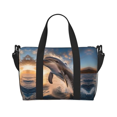 Jumping Dolphin Damen Handtasche Crossbody Reisetasche Casual Handtasche mit Reißverschluss Geeignet für Arbeit, Reisen, Fitness, Reisen Jumping Dolphin Damen Handtasche Crossbody Reisetasche Casual Handtasche mit Reißverschluss Geeignet für Arbeit, Reisen, Fitness, Reisen von WZYCWB