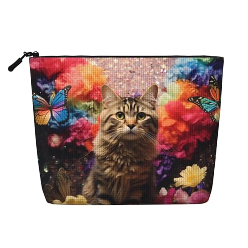 Kätzchen in den Blumen Damen Kultur- und Kosmetiktasche, Unisex-Kulturbeutel, Aufbewahrungstasche für Körperpflege Kätzchen in den Blumen Damen Kultur- und Kosmetiktasche, Unisex-Kulturbeutel, Aufbewahrungstasche für Körperpflege von WZYCWB