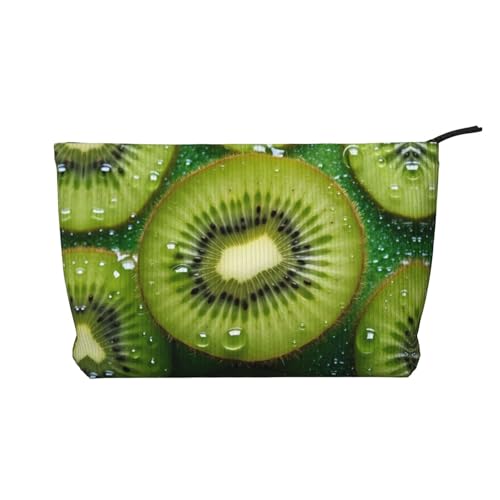 Kiwi Fruit Damen-Kosmetiktasche aus Kord, tragbare Geldbörse mit Reißverschluss, geeignet für Reisen und die tägliche Aufbewahrung von Kosmetika von WZYCWB