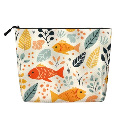 Koi and Grass Damen Kultur- und Kosmetiktasche, Unisex-Kulturbeutel, Aufbewahrungstasche für Körperpflege, Schwarz, Einheitsgröße Koi and Grass Damen Kultur- und Kosmetiktasche, Unisex-Kulturbeutel, Aufbewahrungstasche für Körperpflege, Schwarz, Einheitsgröße von WZYCWB