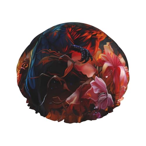 Kolibri Doppelschichtige Damen-Duschhaube, wiederverwendbar, großes Design, geeignet für alle Haarlängen, geeignet für Mädchen, Spa und Heimsalon. von WZYCWB