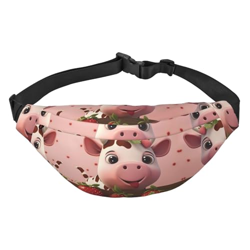 Kühe und Erdbeeren Reise-Hüfttasche, geeignet für Sport, Laufen, Radfahren, Reisen, Angeln, Jungen, große Crossbody-Hüfttasche Kühe und Erdbeeren Reise-Hüfttasche, geeignet für Sport, Laufen, Radfahren, Reisen, Angeln, Jungen, große Crossbody-Hüfttasche von WZYCWB