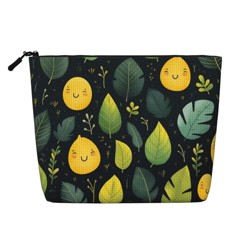 Kultur- und Kosmetiktasche für Damen, Motiv: Blattlächeln, Unisex, Kulturbeutel, Aufbewahrungstasche für Körperpflege Kultur- und Kosmetiktasche für Damen, Motiv: Blattlächeln, Unisex, Kulturbeutel, Aufbewahrungstasche für Körperpflege von WZYCWB