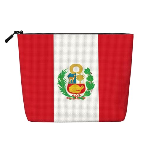 Kultur- und Kosmetiktasche für Damen, Motiv: Flagge von Peru, Unisex-Kulturbeutel, Aufbewahrungstasche für Körperpflege Kultur- und Kosmetiktasche für Damen, Motiv: Flagge von Peru, Unisex-Kulturbeutel, Aufbewahrungstasche für Körperpflege von WZYCWB
