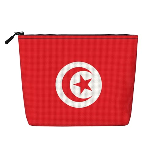 Kultur- und Kosmetiktasche für Damen, Tunesische Flagge, Unisex, Kulturbeutel, Aufbewahrungstasche für Körperpflege Kultur- und Kosmetiktasche für Damen, Tunesische Flagge, Unisex, Kulturbeutel, Aufbewahrungstasche für Körperpflege von WZYCWB