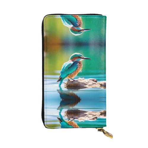 Lagoon Bird gemusterte lange Geldbörse aus Leder (19,1 x 10,4 cm), extra großes Multifunktionsfach, tolles Geschenk von WZYCWB