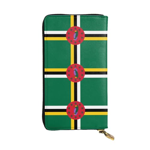 Lange Geldbörse aus Leder mit Flagge des Commonwealth of Dominica (19,1 x 10,4 cm), extra großes Multifunktionsfach, tolles Geschenk von WZYCWB