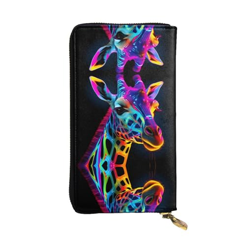 Lange Geldbörse aus Leder mit Giraffenmuster (19,1 x 10,4 cm), extra großes Multifunktionsfach, tolles Geschenk von WZYCWB