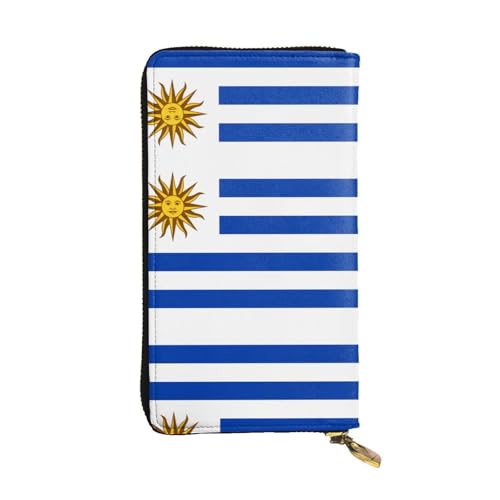 Lange Geldbörse aus Leder mit Uruguay-Flagge (19,1 x 10,4 cm), extra großes Multifunktionsfach, tolles Geschenk von WZYCWB