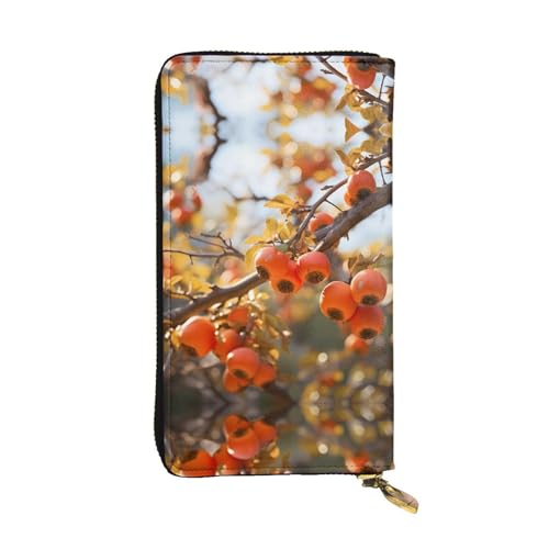 Lange Geldbörse aus Persimmonenleder (19,1 x 10,4 cm), extra großes Multifunktionsfach, tolles Geschenk von WZYCWB