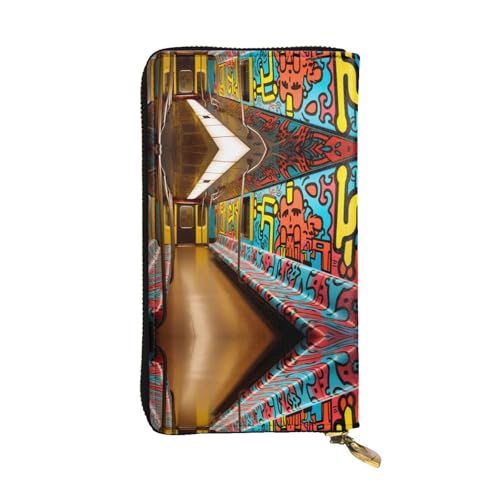 Lange Geldbörse aus lackiertem Leder mit U-Bahn-Muster (19,1 x 10,4 cm), extra großes Multifunktionsfach, tolles Geschenk von WZYCWB
