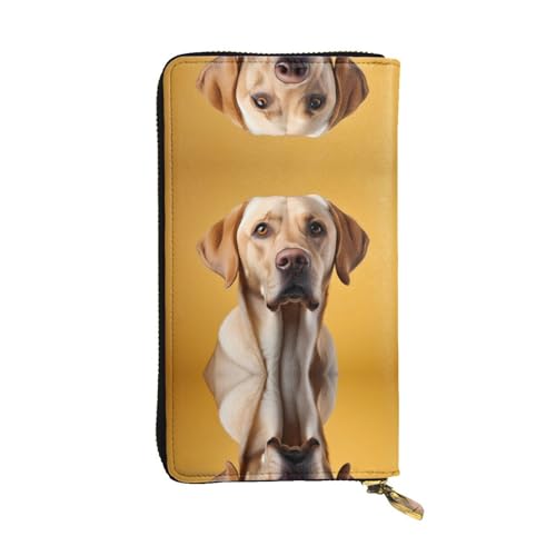 Langes Portemonnaie aus Leder mit Labrador-Motiv, 19,1 x 10,4 cm, extra großes Multifunktionsfach, tolles Geschenk von WZYCWB