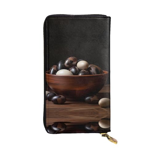 Langes Portemonnaie aus Leder mit Tausend-Jahres-Ei-Motiv, 19,1 x 10,4 cm, extra großes Multifunktionsfach, tolles Geschenk von WZYCWB