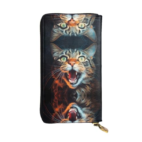 Langes Portemonnaie aus Leder mit offenem Mund (19,1 x 10,4 cm), extra großes Multifunktionsfach, tolles Geschenk von WZYCWB