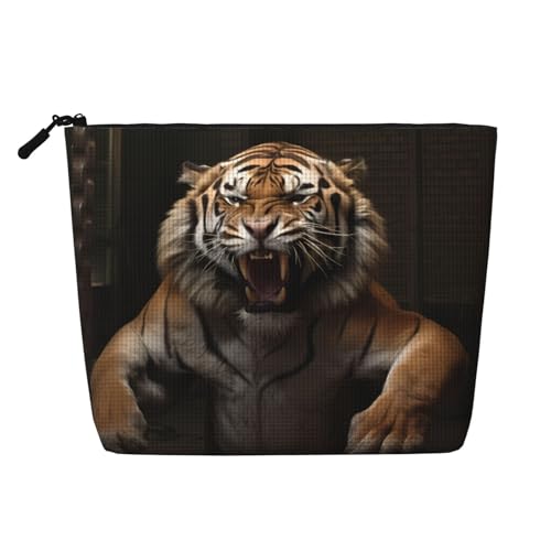 Leaping Tiger Damen Kultur- und Kosmetiktasche, Unisex-Kulturbeutel, Aufbewahrungstasche für Körperpflege, Schwarz, Einheitsgröße Leaping Tiger Damen Kultur- und Kosmetiktasche, Unisex-Kulturbeutel, Aufbewahrungstasche für Körperpflege, Schwarz, Einheitsgröße von WZYCWB