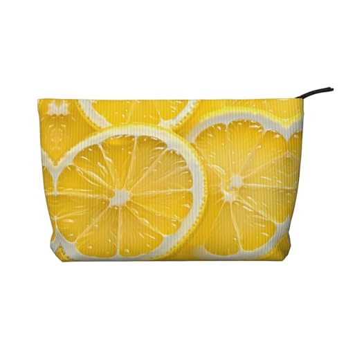 Lemon slices Damen Cord-Kosmetiktasche, tragbare Reißverschluss-Handbrieftasche, geeignet für Reisen und die tägliche Aufbewahrung von Kosmetika Lemon slices Damen Cord-Kosmetiktasche, tragbare Reißverschluss-Handbrieftasche, geeignet für Reisen und die tägliche Aufbewahrung von Kosmetika von WZYCWB