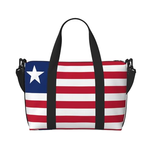 Liberian Flag Damen Handtasche Crossbody Reisetasche Casual Handtasche mit Reißverschluss Geeignet für Arbeit Reisen Fitness Reisen Schwarz Einheitsgröße von WZYCWB