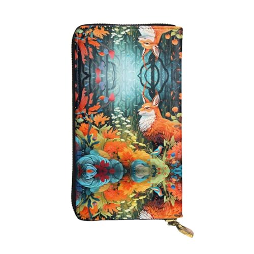 Light Fox gemusterte lange Geldbörse aus Leder (19,1 x 10,4 cm), extra großes Multifunktionsfach, tolles Geschenk von WZYCWB
