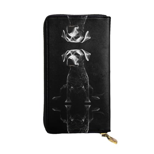 Line Dog gemusterte lange Geldbörse aus Leder, 19,1 x 10,4 cm, extra großes Multifunktionsfach, tolles Geschenk von WZYCWB