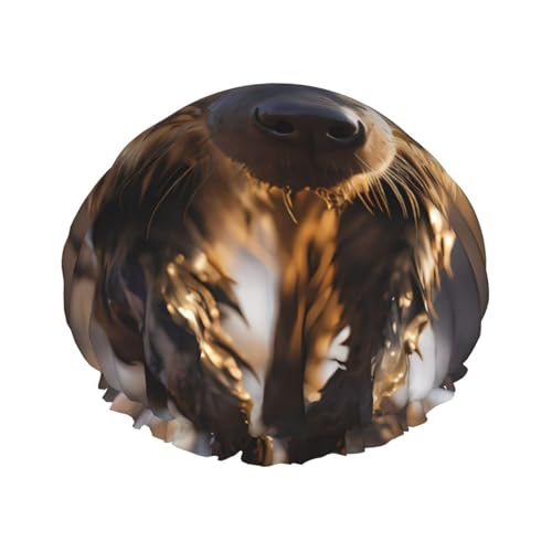 Lone Hyena Doppelschichtige Damen-Duschhaube, wiederverwendbar, großes Design, geeignet für alle Haarlängen, geeignet für Mädchen, Spa und Heimsalon. von WZYCWB