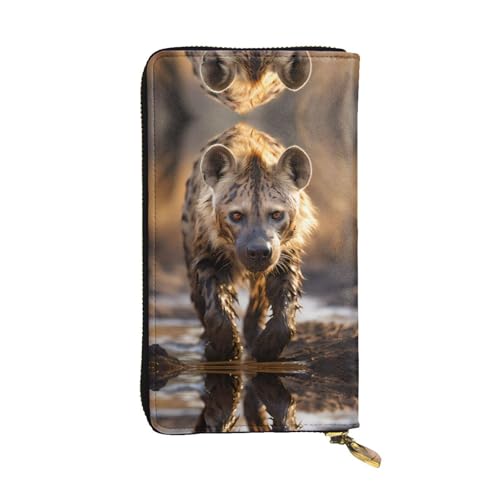 Lone Hyena gemusterte lange Geldbörse aus Leder (19,1 x 10,4 cm), extra großes Multifunktionsfach, tolles Geschenk von WZYCWB