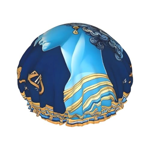 Love Goddess Doppelschichtige Damen-Duschhaube, wiederverwendbar, großes Design, geeignet für alle Haarlängen, geeignet für Mädchen, Spa und Heimsalon. von WZYCWB