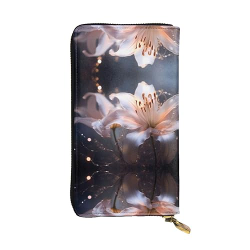 Magic Heavy Lilies gemusterte lange Geldbörse aus Leder (19,1 x 10,4 cm), extra großes Multifunktionsfach, tolles Geschenk von WZYCWB