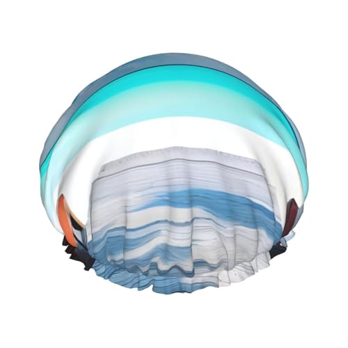 Maldives Holidays Doppelschichtige Damen-Duschhaube, wiederverwendbar, großes Design, geeignet für alle Haarlängen, geeignet für Mädchen, Spa und Heimsalon. von WZYCWB