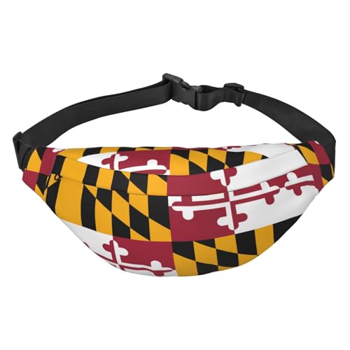 Maryland State Flag Travel Fashion Waist Bag, Suitable for Sports, Running, Cycling, Traveling, Fishing Boys Large Crossbody Waist Bag, von WZYCWB