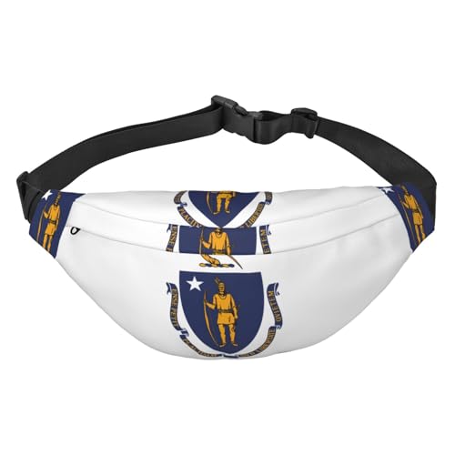 Massachusetts Gürteltasche mit Staatsflagge, geeignet für Sport, Laufen, Radfahren, Reisen, Angeln, Jungen, große Crossbody-Hüfttasche von WZYCWB