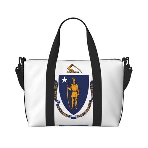 Massachusetts Staatsflagge Damen Handtasche Crossbody Reisetasche Casual Handtasche mit Reißverschluss Geeignet für Arbeit, Reisen, Fitness, Reisen von WZYCWB