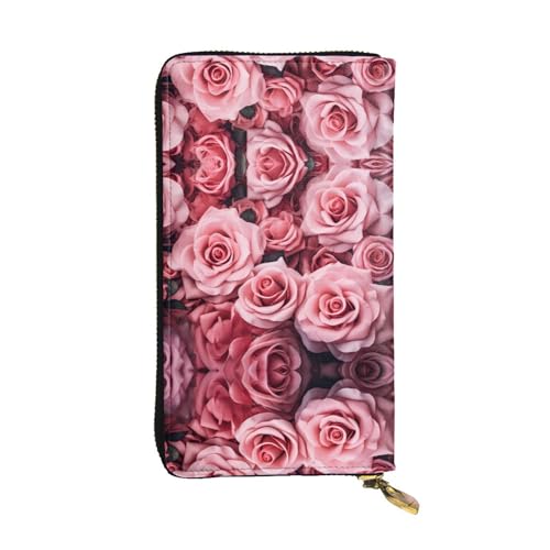 Misato's Rosebud gemusterte lange Geldbörse aus Leder (19,1 x 10,4 cm), extra großes Multifunktionsfach, tolles Geschenk von WZYCWB
