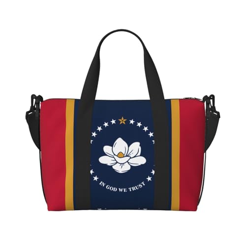 Mississippi Staatsflagge Damen Handtasche Crossbody Reisetasche Casual Handtasche mit Reißverschluss Geeignet für Arbeit Reisen Fitness Reisen Schwarz Einheitsgröße Mississippi Staatsflagge Damen Handtasche Crossbody Reisetasche Casual Handtasche mit Reißverschluss Geeignet für Arbeit Reisen Fitness Reisen Schwarz Einheitsgröße von WZYCWB