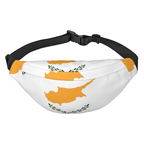 Modische Hüfttasche mit Flagge von Zypern, geeignet für Sport, Laufen, Radfahren, Reisen, Angeln, Jungen, große Crossbody-Hüfttasche Modische Hüfttasche mit Flagge von Zypern, geeignet für Sport, Laufen, Radfahren, Reisen, Angeln, Jungen, große Crossbody-Hüfttasche von WZYCWB