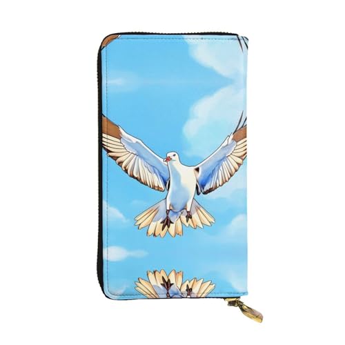 Möwen im Flug gemusterte lange Geldbörse aus Leder (19,1 x 10,4 cm) | extra großes Multifunktionsfach | tolles Geschenk von WZYCWB