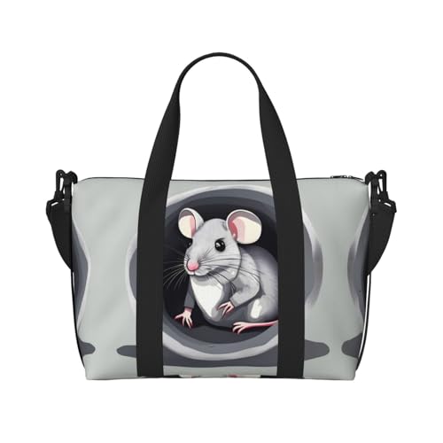 Mouse in the Hole Damen Handtasche Crossbody Reisetasche Casual Handtasche mit Reißverschluss Geeignet für Arbeit Reisen Fitness Reisen Schwarz Einheitsgröße von WZYCWB