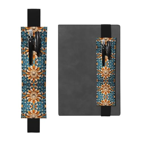 Mystique Kranz gedruckt große Kapazität PVC Stifthalter + kreatives Tagebuch Stifttasche Set mit Gummiband Anti-Rutsch-Design von WZYCWB