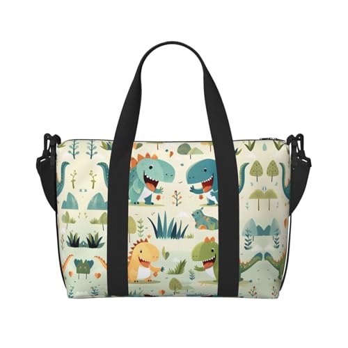 Niedliche kleine Baby-Dinosaurier-Damen-Handtasche/Umhängetasche, lässige Handtasche mit Reißverschluss, geeignet für Arbeit, Reisen, Fitness, Reisen von WZYCWB
