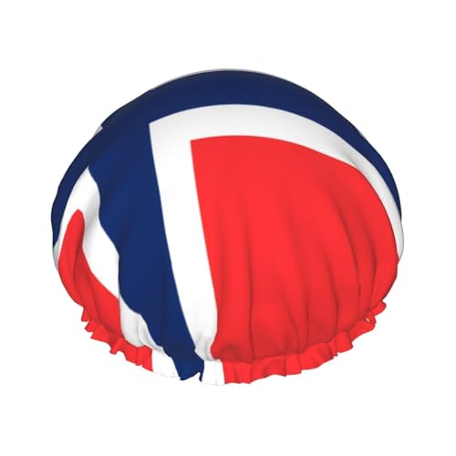 Norwegische Flagge, doppellagige Damen-Duschhaube, wiederverwendbar, großes Design, geeignet für alle Haarlängen, geeignet für Mädchen, Spa und Heimsalon. von WZYCWB