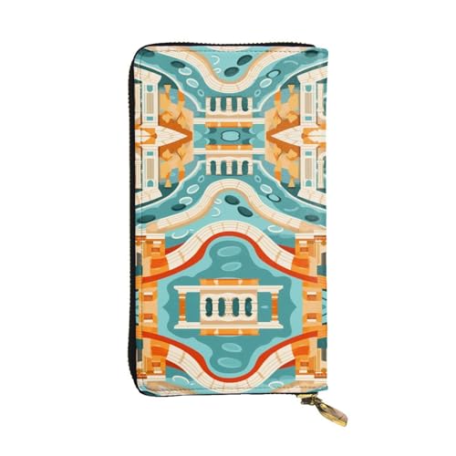 Old Street Buildings Geldbörse aus Leder, lang, gemustert, 19,1 x 10,4 cm, extra großes Multifunktionsfach, tolles Geschenk von WZYCWB