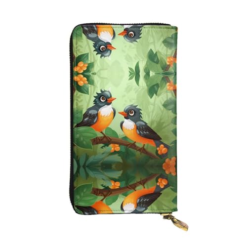 Oriole in Love gemusterte lange Geldbörse aus Leder (19,1 x 10,4 cm), extra großes Multifunktionsfach, tolles Geschenk von WZYCWB