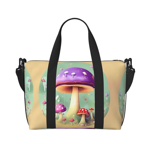 PURPLE DREAM Mushroom Damen Handheld Crossbody Reisetasche Casual Handtasche mit Reißverschluss Geeignet für Arbeit Reisen Fitness Reisen von WZYCWB